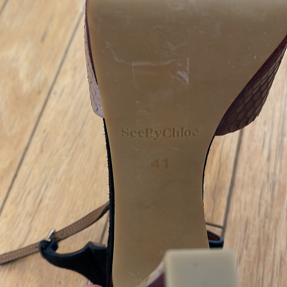 New See by Chloe 5 inch Heel size 41 Suede Snakeskin - Picture 4 of 8